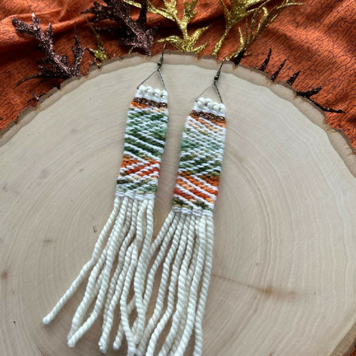 Pumpkin Spice Ravenstail Earrings