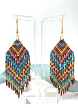 Load image into Gallery viewer, Western Brick Stitch with Fringe Beaded Earrings