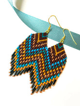 Load image into Gallery viewer, Western Brick Stitch with Fringe Beaded Earrings